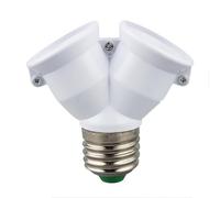 CABLEPELADO Casquillo de bombilla divisor E27 | Casquillo para lámparas doble | Divisor de bombillas LED | Carga máxima por casquillo: 15 W |2 Bombillas en 1 | Blanco