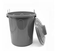 CABLEPELADO Cubo de Basura con tapa, Cubo basura Industrial, Cubo basura Plástico con asas metálicas, Contenedor residuos, 55 cm alto x 44 cm Diámetro superior, Capacidad 51 Litros, Gris