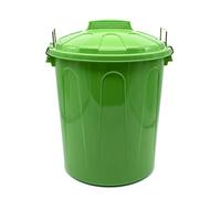 CABLEPELADO Cubo de Basura con tapa, Cubo basura Industrial, Cubo basura Plástico con asas metálicas, Contenedor residuos, 40 cm alto x 33 cm Diámetro superior, Capacidad 21 Litros, Verde