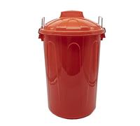 CABLEPELADO Cubo de Basura con tapa, Cubo basura Industrial, Cubo basura Plástico con asas metálicas, Contenedor residuos, 78 cm alto x 48.5 cm Diámetro superior, Capacidad 100 Litros, Rojo
