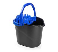 CABLEPELADO Cubo Fregona Escurrefacil, Cubo para Fregar, Cubo de Limpieza, 31,5 cm Altura x 29 cm Fondo, Cubo escurridor, Capacidad de 14 litros, Plástico PP5, Fabricado en España, Negro y Azul