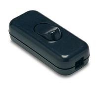 CABLEPELADO Interruptor pasante aereo unipolar lampara | Unipolar Paso | Interruptor Torpedo | Contactos con Tornillo | AC 250V 2A | Apto para lámpara sobremesa | PVC | Negro Black