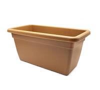 CABLEPELADO Jardinera Alta, Jardinera para balcón, Macetero Rectangular, Maceta Rectangular, Apto balcón, jardín, Patio, Interior o Exterior, 60 cm Ancho x 27.5 cm Altura, Plástico, Marrón