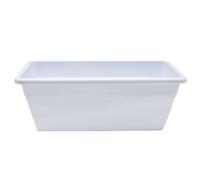CABLEPELADO Jardinera plástico, Jardinera para balcón, Macetero Rectangular, Maceta Rectangular, Apto balcón, jardín, Patio, Interior o Exterior (Blanca, 40 cm)
