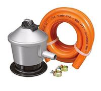 CABLEPELADO Kit Regulador Gas Butano con Valvula de Seguridad, Kit Regulador Gas, Kit regulador butano, Incluye Manguera de 1.50 metros y 2 Abrazaderas, Compatible con Butano, Propano, GLP