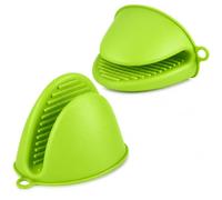 CABLEPELADO - Manoplas de Silicona para Horno - Guantes Térmicos Antideslizantes para Cocina, Airfryer y Barbacoa - Mini Manoplas Resistentes al Calor - 2 Unidades (Verde)