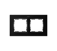 CABLEPELADO Marco compacto para 2 elementos Simon 82 | Marco de 2 elementos y bastidores | 8200627-098 | Apto para superficie y empotrar | Dimensiones: 89x158 mm | Color Negro