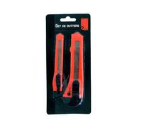 CABLEPELADO Pack 2 cutters, herramientas, plástico, profesional 18 mm ancho de la hoja, Largo de cada cutter 15 cm, Naranja, 2 unidades