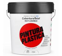 CABLEPELADO - Pintura Plástica Cobertura Total 4L | Pintura Mate Muy Lavable para Paredes y Techos | Revestimiento Antigoteo Transpirable Bajo Olor de Interior Exterior | Cubeta 4 Litros | Blanco