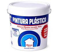 CABLEPELADO - Pintura Plástica Mate Blanco 4L | Cubrición Lavable Mate para Paredes y Techos | Revestimiento Acrílico Transpirable Bajo Olor para Interior | Envase Cubeta de 4 Litros | Blanco