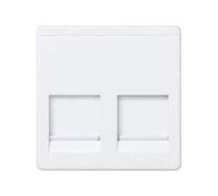 CABLEPELADO Placa de voz y datos Simon 27 Play | Placa 2 conectores RJ45 AMP | 27486-35 | Plana con guardapolvo | Apto para superficie y empotrar | Dimensiones: 45x45 mm | Color Blanco | Simon 27