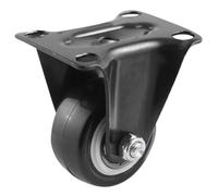 CABLEPELADO Rueda Fija industrial sin freno | Unidireccionales | Rueda para Muebles | Poliuretano | No ralla suelo | Silenciosa | Aptas para soportar cargas hasta 40 Kg | Diámetro 50 mm | Negro