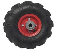CABLEPELADO Rueda para carretilla, Rueda neumática, Rueda de tacos para carretilla, Aro suelto, Sin cojinete, Diámetro 240 mm, Ancho de banda 70 mm, Diámetro buje 20 mm, Soporta hasta 110 Kg, Negro