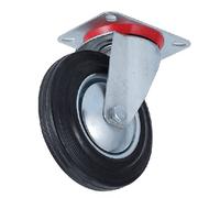 CABLEPELADO Rueda pivotante industrial sin freno | Rueda para Muebles | Poliuretano | No ralla suelo | Silenciosa | Aptas para soportar cargas hasta 150 Kg | Placa de 105 x 75 mm | Diámetro 160 mm