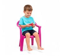 CABLEPELADO Silla Infantil plastico - reposabrazos - apilable - Interior - Exterior - Fácil Limpieza - terraza - Jardin - Juegos Color Rosa