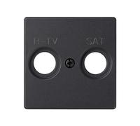CABLEPELADO Tapa toma TV y radio Simon 82 | Placa para tomas inductivas | 82053-30 | 55x55 mm | 1 elemento | Acabado Negro | Simon 82