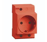 CABLEPELADO Toma de corriente schuko | Enchufe Modular Schuko | Toma schuko Cofrets | Normativa EN/IEC60884-1 | 250V AC | Capacidad de conexión hasta 25mm2 | 16A | Apto para cofrets | Rojo