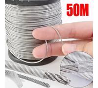 Cables de Acero Inoxidable de 10/30/50M, 1-4mm, Resistentes a la Corrosión, para Elevación, Cables de Aeronaves, para Cuerdas de Tierra, Tirolinas y Barandillas de Terraza 1.2