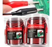 Cables de prueba para multímetro con conector tipo banana de 4 mm a pinza de cocodrilo, cables de prueba eléctricos para equipos de prueba, osciloscopios, suministros de conectores de dos extremos 5 S