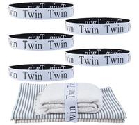 CABODYALS 6 unidad de Bandas Elásticas Blancas para Sujetar Sábanas Organizador de Ropa de Cama Bandas Elásticas Plegables para Sábanas Etiquetas Poliéster Envolturas Elásticas para Organización de Ro