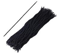 CABODYALS 72 Unidad de Asas de Cuerda Trenzada Negra para Bolsas de Regalo Cordón Sólido Retorcido con Extremos de Plástico Ribete Redondo Reutilizable Portátil de Satén Tejido Cordón de Poliést