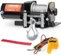 Cabrestante eléctrico para vehículos todo terreno (ATV/UTV) con cable de acero de 907 kg (2000 lb), protección IP 55, resistente al agua y control por cable
