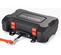 Cabrestante portátil, capacidad de 1587 kg, cabrestante eléctrico de 12V DC con cuerda sintética, mandos a distancia inalámbricos y con cable, kit de recuperación tipo caja con guía de cable, gancho c