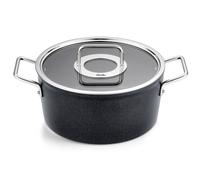 Cacerola alta ADAMANT 24 cm, con tapa para cazo de cristal, negro, aluminio, Fissler