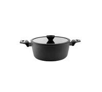 Cacerola Alta Sogo Con Tapa Cristal Aluminium Forjado 28Cm *12Cm Black