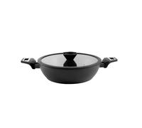 Cacerola Baja Sogo Con Tapa Cristal Aluminium Forjado 28Cm *7,5Cm Black