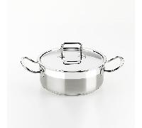 BRA Profesional | Cacerola con Tapa de Acero Inoxidable, Gris, 16 cm