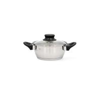 Cacerola con tapa de acero inoxidable Habitat Quid - Diámetros 18 a 30 cm capacidad hasta 10L - Fondo encapsulado y acabado pulido brillante - Aptas para todo tipo de cocinas incluida inducción y apta