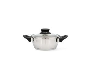 Cacerola con tapa de acero inoxidable Habitat Quid - Diámetros 18 a 30 cm capacidad hasta 10L - Fondo encapsulado y acabado pulido brillante - Aptas para todo tipo de cocinas incluida inducción y apta
