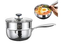 Cacerola con tapa ollas antiadherentes de acero para cocina | Juego de cazuelas para cocinar y cocinar al vapor para freír, hervir, hervir, cocinar, apto para inducción