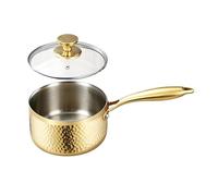 Cacerola de Acero Inoxidable con Tapa | Utensilio De Cocina Acero Inoxidable Con Mango De 16 Centímetros - Cazo Pequeño Con Tapa Incluida | Para Hogar Cocina Restaurante Al Aire Libre Jardín Camping Y