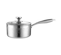 Cacerola de Acero Inoxidable con Tapa | Utensilio De Cocina Acero Inoxidable Con Mango De 16 Centímetros - Cazo Pequeño Con Tapa Incluida,Uso En Picnic Camping Jardín Al Aire Libre Restaurante Cocina