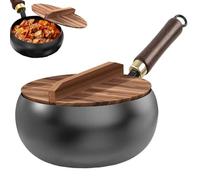 Cacerola de hierro fundido sin esmaltarAdecuado para freír a alta temperatura, guisar, hervir, función de conservación del calor, múltiples métodos de cocción, adecuado para la cocina. Black,28CM
