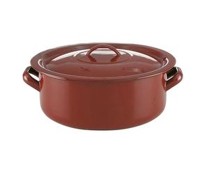 Cacerola esmaltada marrón con interior en azul Quid Clásico - Diámetros de 10 a 40 cm y capacidad hasta 20L - Alta resistencia - Uso tradicional - Apta todo tipo de fuegos incluido inducción y apta
