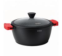Cacerola Inducción Antiadherente Titanio, 24cm Aluminio Fundido sin PFOA, Tapa