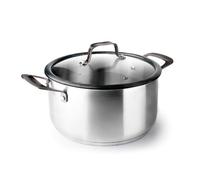 Lacor - 47024 - Cacerola con Tapa Origin, Acero inoxidable 18/10, Tapa Vidrio Templado, Válvula Salida de Vapor, 5.2 Litros, Apto para inducción, Apto para Lavavajillas, Apto para Horno, Ø24cm