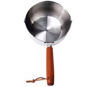 Cacerola pequeña para, miniolla de acero inoxidable de 500ml, calentador de mantequilla con mango de madera y pico vertedor