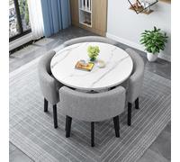 Cact - Juego de mesa de comedor para 4 personas, mesa de cocina cuadrada y redonda moderna con 4 sillas, perfecta para el comedor en casa, rincón de desayuno y espacios de reuniones, 1380 cm