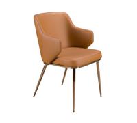 Cadeira de couro sintético castanho modelo 4162 angel cerdá s.l.cadeira com braços de design moderno com assento e encosto estofados em couro sintético castanho.