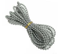 Cadena de cuentas ciegas verticales de 1 m, cable de rodillo de plástico para persianas venecianas, funcionamiento suave, fácil de instalar, blanco (gris)