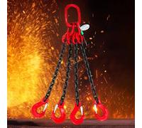 Cadena de elevación de acero de aleación G80 resistente con ganchos, 4 patas de 2/4 vías, capacidad de 3 toneladas para remolque y manejo de carga