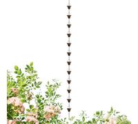 Cadena de Lluvia 12 Vasos Metálicos Decorativos de Gran Resistencia | Sustituto de Bajante de Aguas Pluviales para Agua de Lluvia en Exterior Jardín Patio Sendero Paisaje Casa