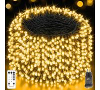 Cadena de luces LED de 500 unidades, 50 metros de longitud, luz blanca cálida, ideal para decoración navideña