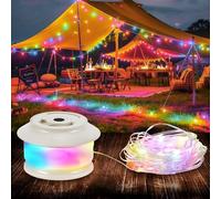Cadena de Luces para Camping, 20M Multicolor Guirnalda Camping Recargable Luces con 5 modos de iluminación Batería recargable de 3000 mAh Impermeable Para decoraciones de patios, carpas festivales