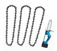 Cadena Mini Motosierra 36 Eslabones, Cadena de 6 Pulgadas Motosierra 15 cm, Paso 1/4" (6,35 mm), Calibre 1,1 mm (0,043"), 3 Piezas, Cadena de Repuesto de Acero