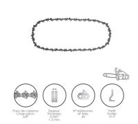 Cadena motosierra 3/8' / 0.050' 1,3 mm. / 40 eslabones / 91 p